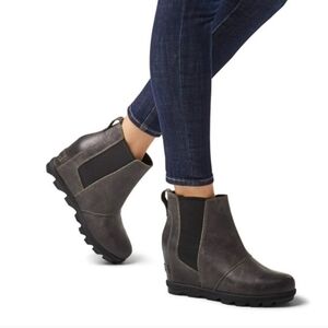 Sorel Joan Of Arctic Chelsea Wedge II Ankle Bootie in Charcoal Color